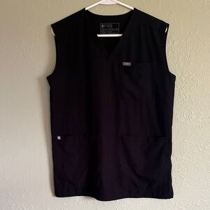 Figs Black V-Neck Sleeveless Top